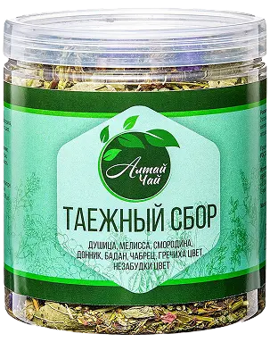 Банка чая 'Таежный сбор' с травяным сбором